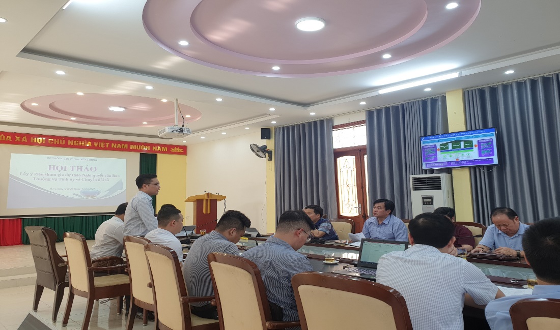 Hội thảo lấy ý kiến tham gia dự thảo Nghị quyết của Ban Thường vụ Tỉnh Hà Giang về Chuyển đổi số Hội thảo lấy ý kiến tham gia dự thảo Nghị quyết của Ban Thường vụ Tỉnh Hà Giang về Chuyển đổi số
